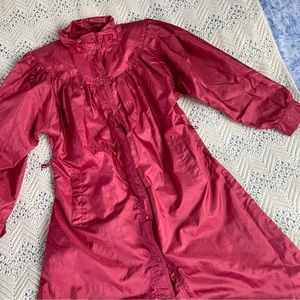 Vintage Windbreaker Trench Coat 80s SBII 9/10 Medium Size Red Light Shoulder Pad